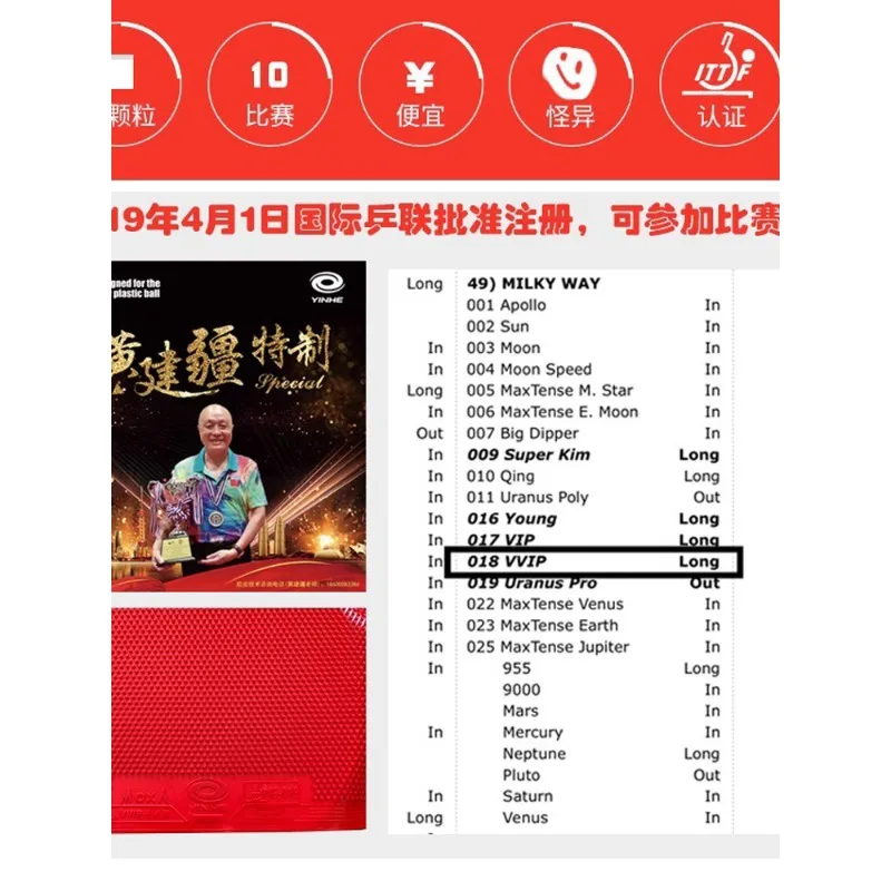 مطاط تنس الطاولة YINHE MOXA VV - مراجعة Table Tennis Xiom Rubber وسعره